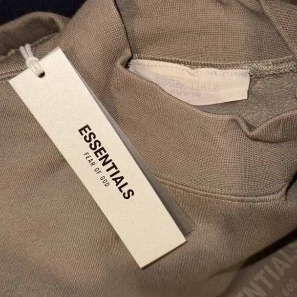 NWT Fear of God Essentials Relaxed Mock Neck Sweatshirt in “Wood” - Picture 9 of 10